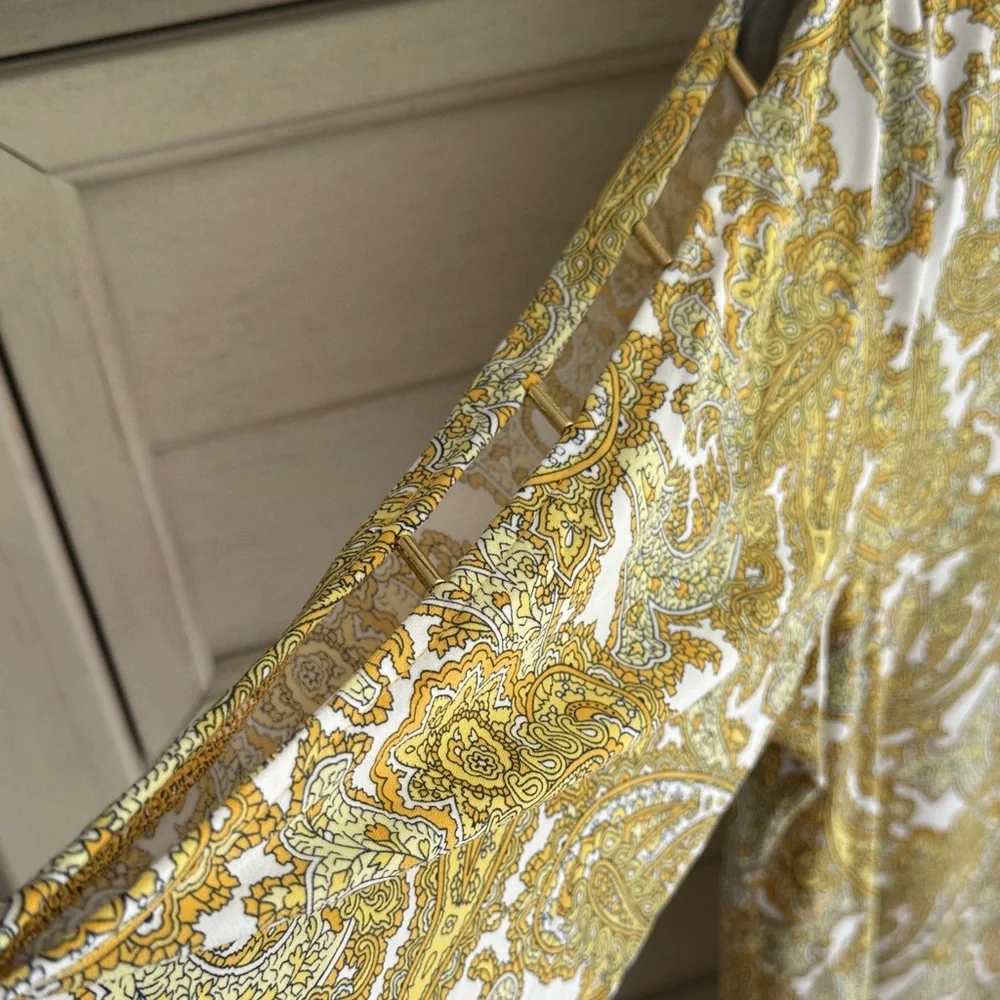 Michael Kors Paisley Tunic With Cut-Out Sleeves SZ M
